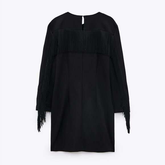 ZARA FRINGED SHIFT DRESS - Picture 5 of 8